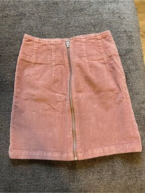 wild fable Pink Corduroy Front-Zip Mini Skirt